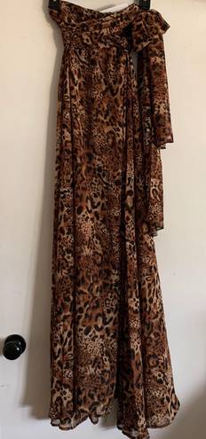 LIONESS NWT Princess Polly/ Nasty gal leopard animal print chiffon High Waisted maxi skirt