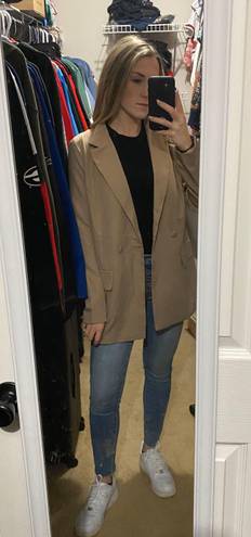 Missguided Stone Oversized Longline Blazer