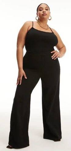 Good American NWT  Vacay Palazzo Strappy Open Back Jumpsuit Black 6/3XL