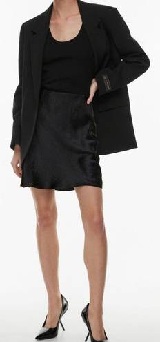 Babaton Black Slip Satin Mini Skirt