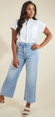 Wishlist NWT  Jeans Lucca Wide Leg Raw Hem Light Wash Denim