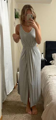 Lush Clothing Gray Scoop Neck Dress