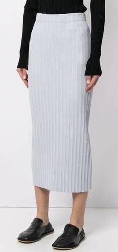 Proenza Schouler  Ribbed Knit Midi Skirt NWT Medium Light Blue