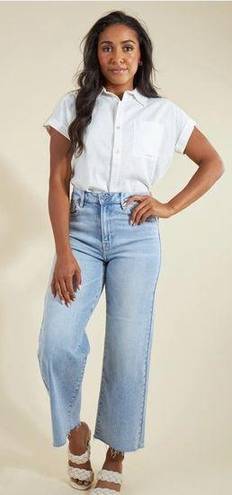 Wishlist NWT  Jeans Lucca Wide Leg Raw Hem Light Wash Denim