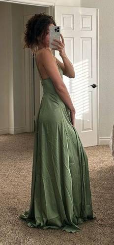 Sage Green Satin Formal Dress | NWOT Size XS