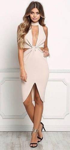 Love Culture  Sand Twisted Cut Out Bodycon Dress