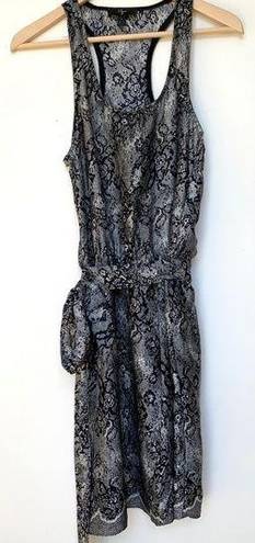 AQUA  Floral Lace Print Wrap Dress in Black and White M