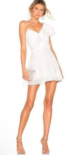 Amanda Uprichard NEW NWOT  Mckinnon Gingham One Shoulder Dress In White