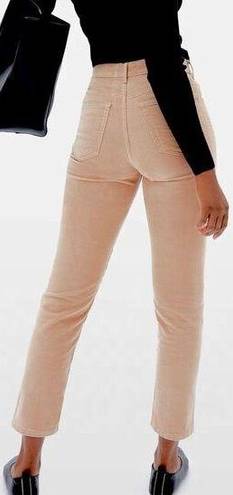 Everlane  Peach High Rise Baby Cord Cheeky Crop Straight Leg Cropped Jeans Sz 29