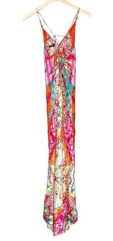 Marciano  Silk Multicolor Printed Maxi Dress Sz S