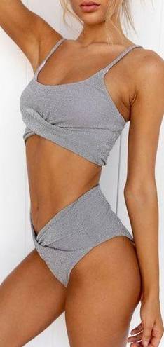 Beach Riot NEW  Zurie Bikini Bottoms in silver, size S