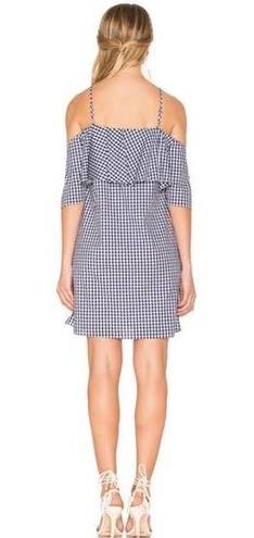 Amanda Uprichard  Marise Navy Gingham Ruffle Dress P XS