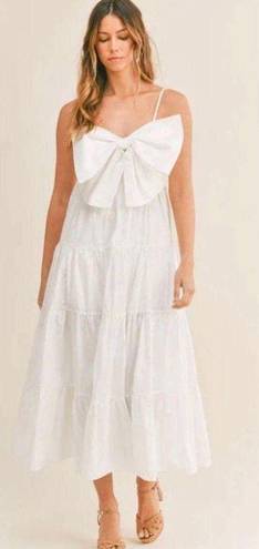 Mabel White Bow Midi