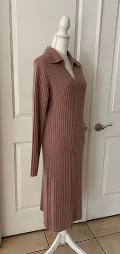 Vince Ribbed Polo Wool-Cashmere Blend Bodycon Dress