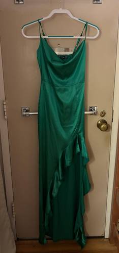 Pretty Little Thing green Silk dress