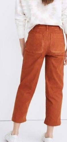 Madewell  Slim Emmett Wide Leg Crop Pants Orange High Rise Stretch Womens Size 26