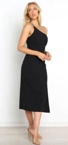 Petal and Pup  Xiomar Black One Shoulder Midi Dress 8