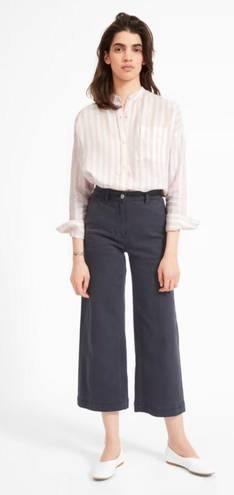 Everlane  The Linen Oversized Collarless Shirt 100% linen striped