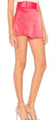 Alice + Olivia  Cady High-Waist Raspberry Pink Pocket Satin Shorts Sz 8 ~ Barbie