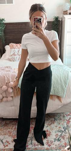 Naked Wardrobe Black Crossover Wide leg Sweats