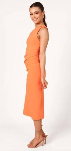 Petal and Pup  Nadene Orange One Shoulder Midi Dress 4