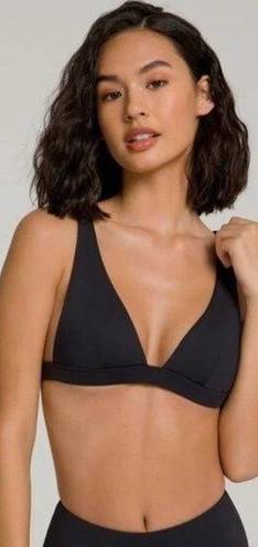 Good American NWT  Sexy Boost Triangle Bikini Top Black Tie Back Size 2 / Medium