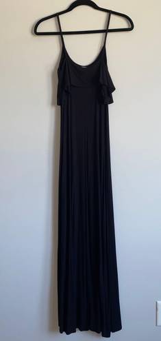 Charlotte Russe Black Ruffle Maxi Dress