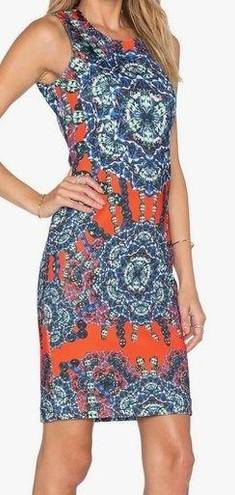 Hunter Bell  Shannon Jewels Print‎ Scuba Sleeveless Above The Knee Dress Size M