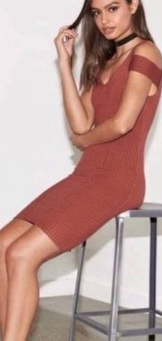 Kendall + Kylie Ribbed Rust Dress