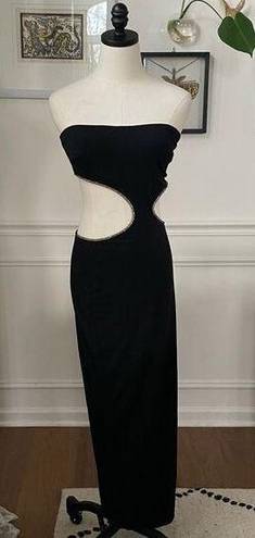 Saints + Secrets NWT  Cut Out Strapless Black Copper Bling M