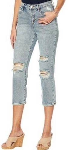 Skinny Girl High-Rise Str8 Crop Distressed Jeans 30