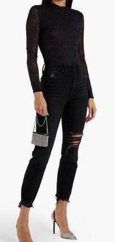 Good American  Good Legs Distressed Skinny Cigarette Jean in Black172