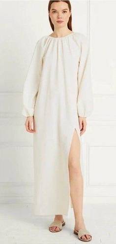 Hill House  Ivory Coconut Milk Long Sleeve Backless The Simone Maxi Dress Small