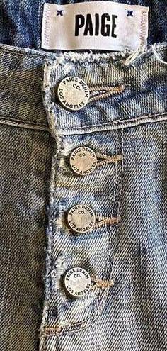 Paige Distressed Boyfriend Jeans 27 Button Fly Ripped Streetwear Boho