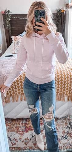 Athleta Baby Pink Hooded Long Sleeve 