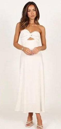 Petal and Pup  Rosetta White Strapless Cut Out Midi Dress 4