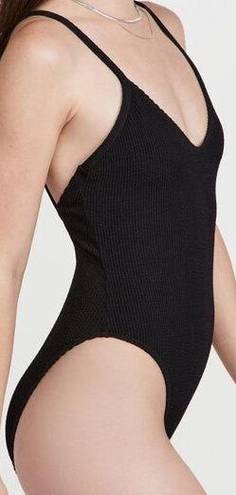 Good American NEW  Always Fits One Piece Swimsuit Crinkle Black Women's 1/2 S/M