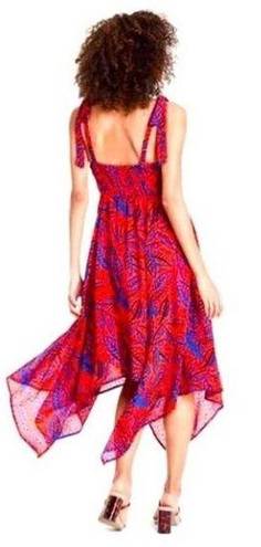 Alexis  for Target Tropical Leaf Tie Strap Asymmetrical Hem Dress Sz. XS