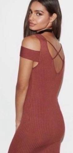 Kendall + Kylie Ribbed Rust Dress