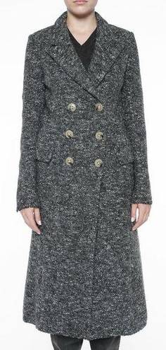 Isabel Marant  Overton Boucle Wool Longline Double Breasted Coat in Gray Sz 10 US