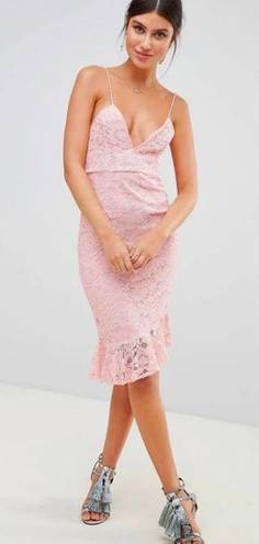 Pretty Little Thing Pink Lace Dress 