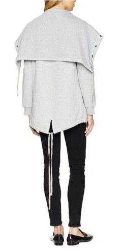 BLANK NYC  Women's XS Salt and Pepper Open Convertible Collar Sweatshirt Jacket