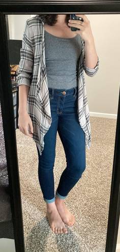 Aeropostale Grey Plaid Cardigan