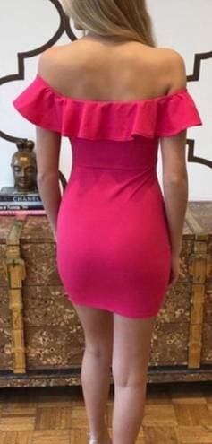 The Vintage Shop Hot Pink Dress With Ruffle