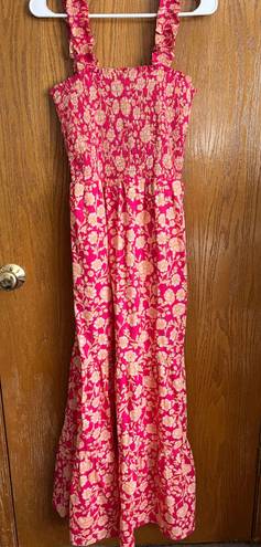 Pink And Orange Floral Dress Multiple Size M