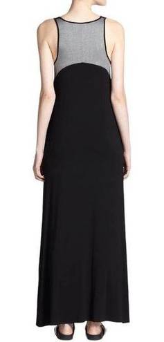 Vince  Womens size Large Scoop Neck Chambray Back Jersey Knit Black Maxi Dress