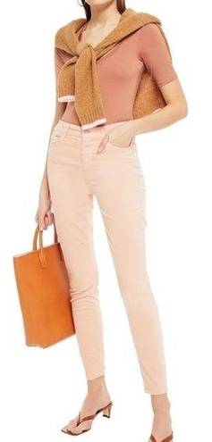 Petal MOTHER High Waisted Looker Velvet Jeans In  Pink