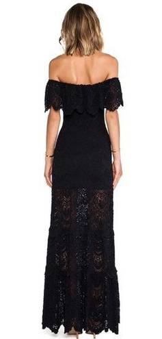 Nightcap Positano Black Lace Off Shoulders Maxi Dress