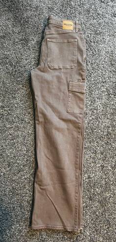 Ultra High Waist Dad Cargo Jeans Tan Size 28