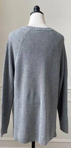 Torrid  Vneck Ribbed Tunic Sweater Grey Side Zip 1 1X